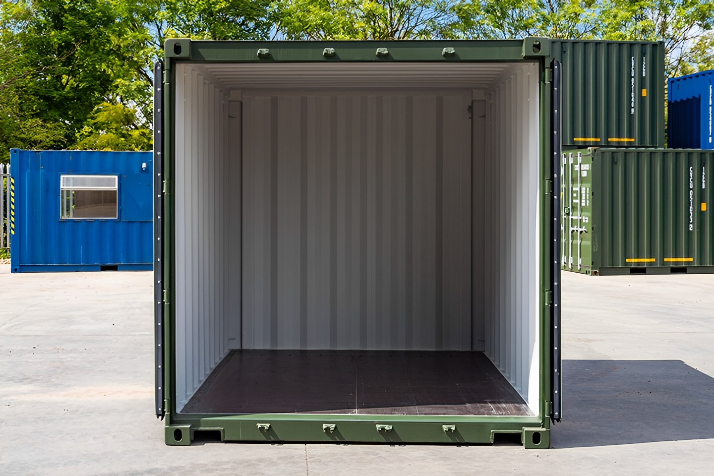 10 Fuß x 8 Fuß großer Seecontainer, Einweg-Grün – Bild 4