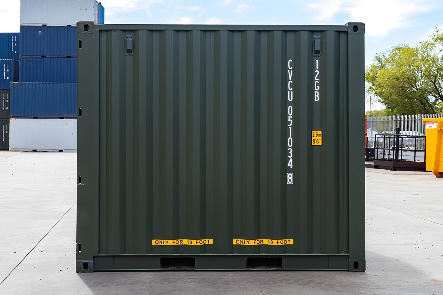 10 Fuß x 8 Fuß großer Seecontainer, Einweg-Grün – Bild 3