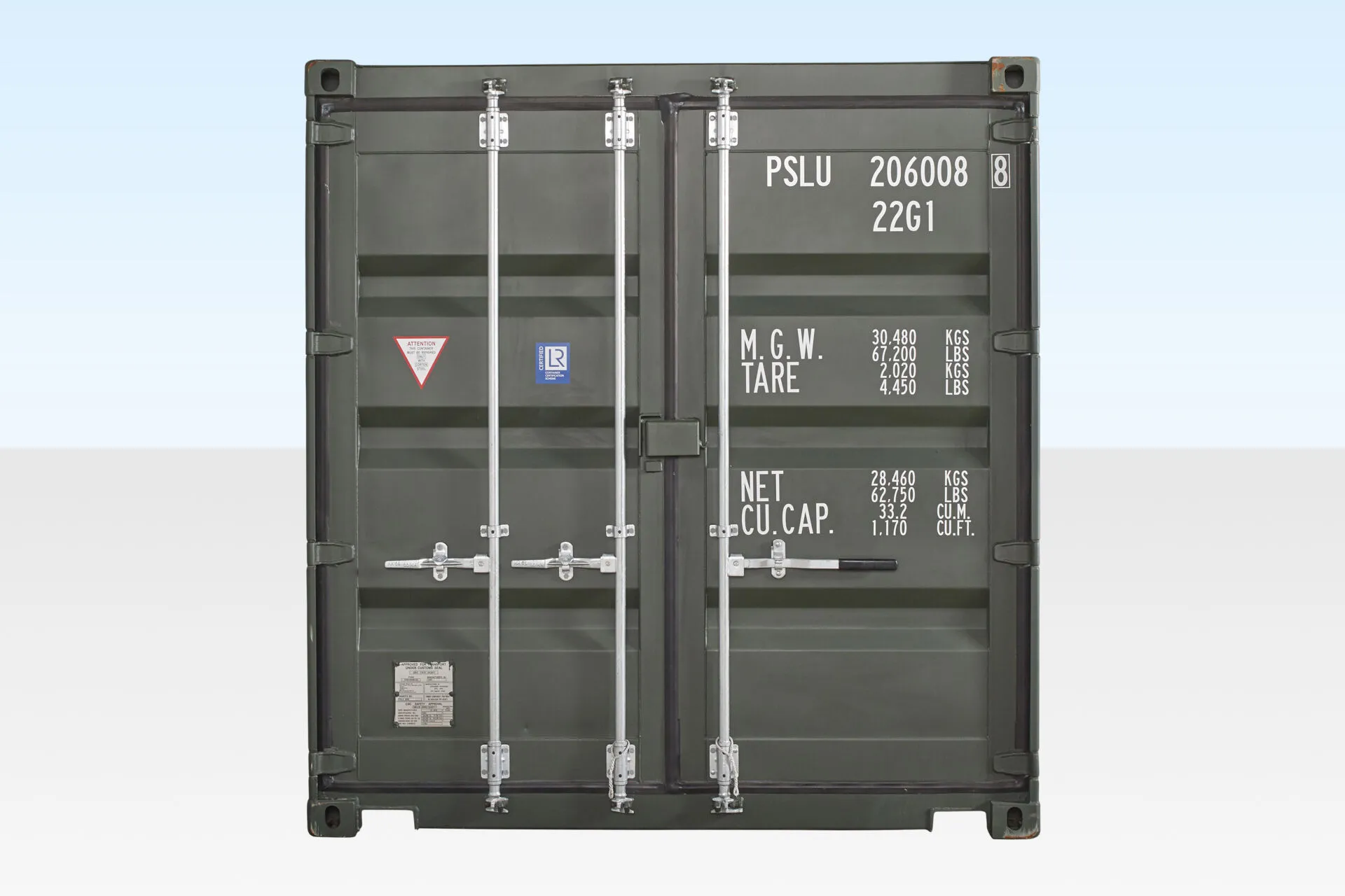 20 Fuß Einweg Seecontainer – Dunkelgrün – Bild 6