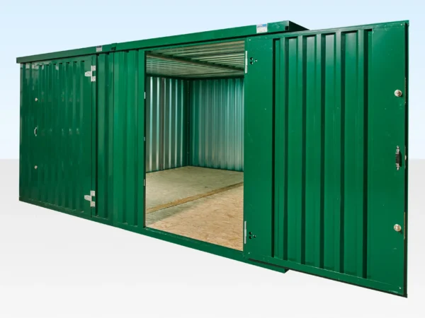 4 m x 4,2 m seitlich verbundenes Flachverpackungs-Containerbündel (pulverbeschichtet)