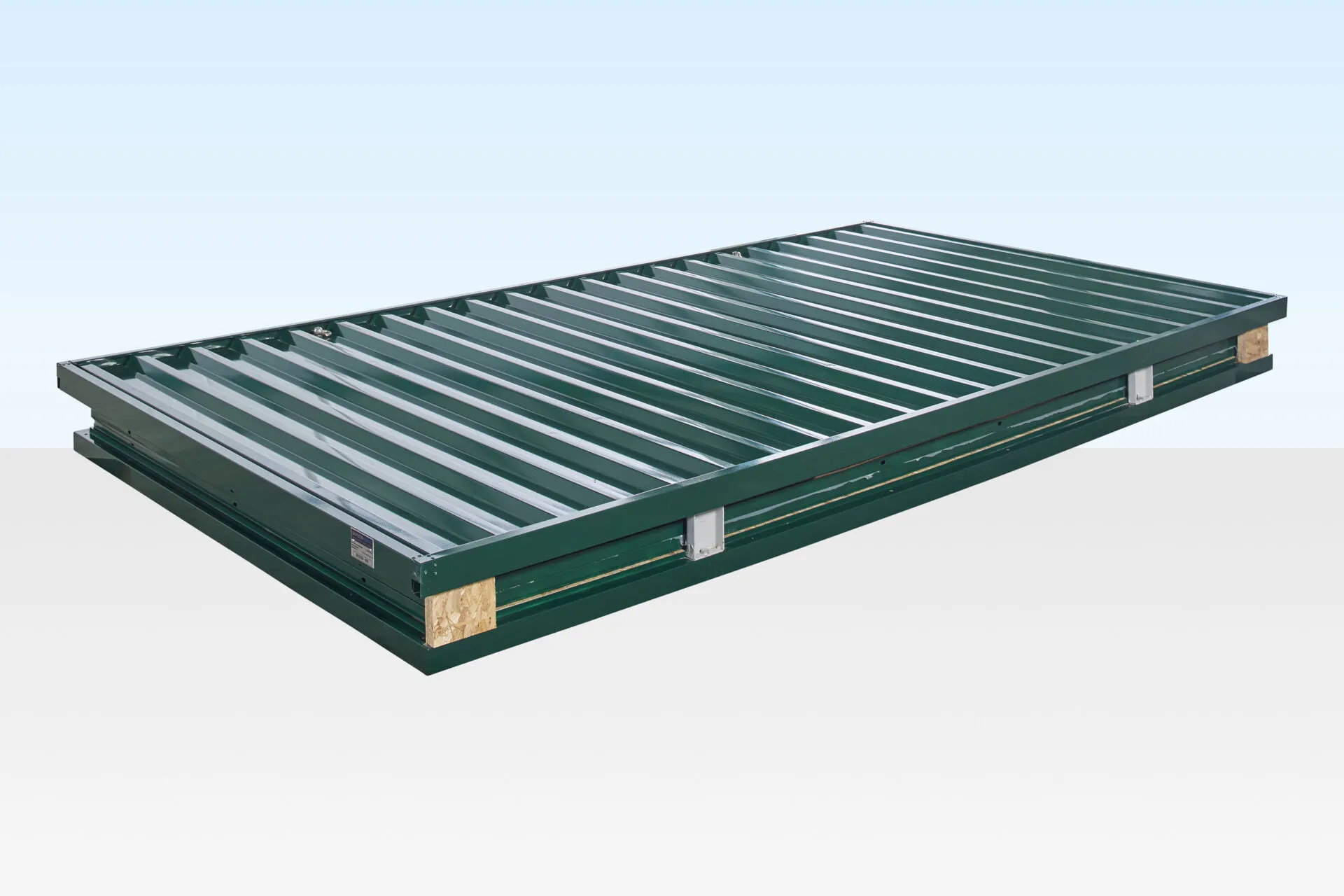 4 m x 2,1 m Pulverbeschichtete, flach verpackte Lagerbox