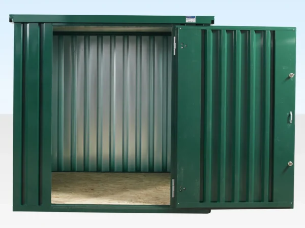(Pulverbeschichteter) flach verpackter Metallbehälter